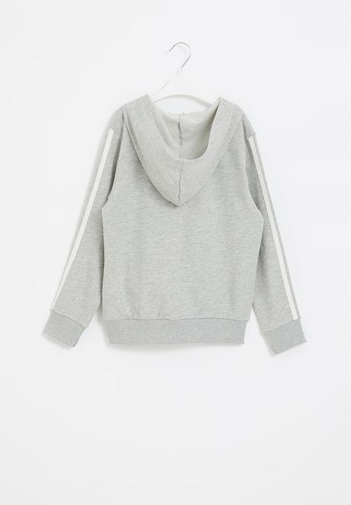 Pop Candy - Boys side tape zip through hoodie - grey