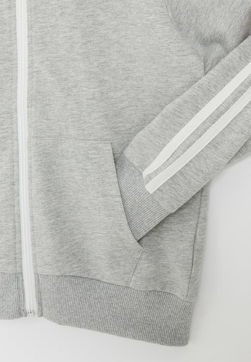 Pop Candy - Boys side tape zip through hoodie - grey