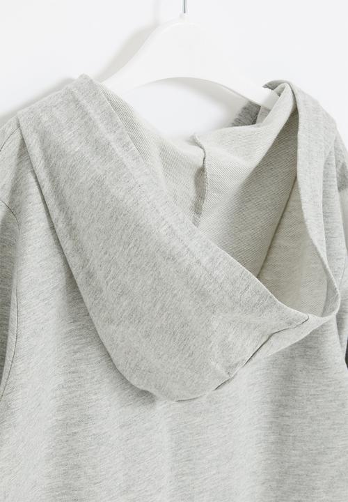 Pop Candy - Boys side tape zip through hoodie - grey