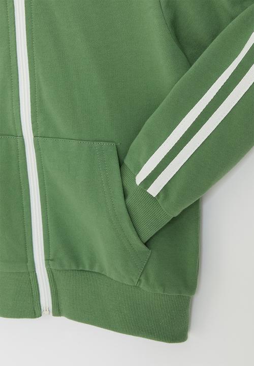 Pop Candy - Boys side tape zip through hoodie - green
