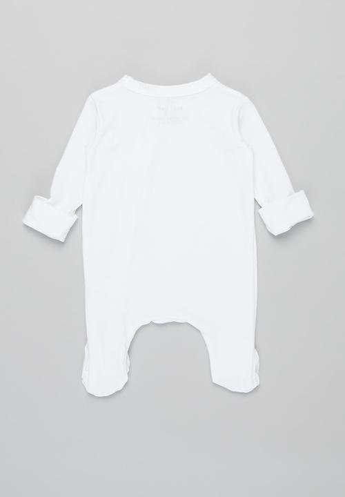 Baby Star - Zip closure babygrow - true white