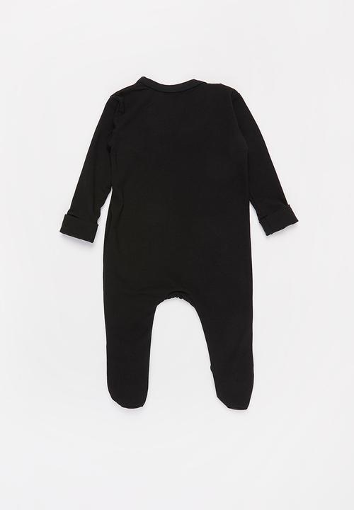 Baby Star - Zip closure babygrow - jet black
