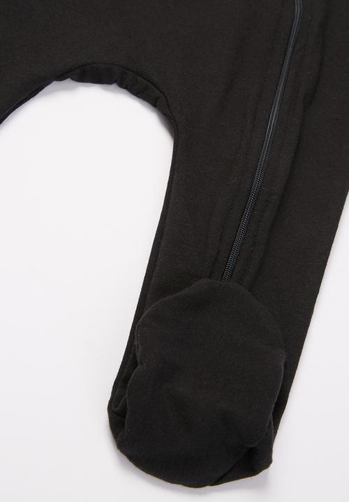 Baby Star - Zip closure babygrow - jet black