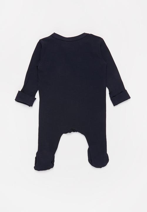 Baby Star - Zip closure babygrow - navy