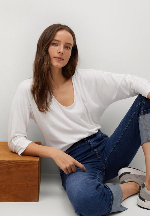 MANGO - T-shirt camila - off white 