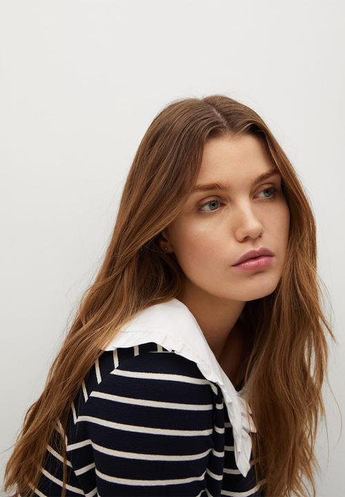MANGO - Sweatshirt helena - navy & white 