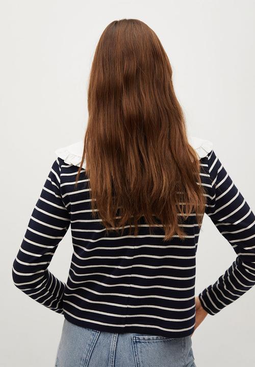 MANGO - Sweatshirt helena - navy & white 