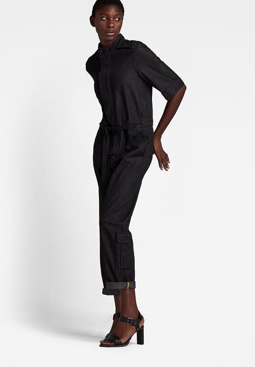 G-STAR - Shortsleeve workwear jumpsuit - pitch black