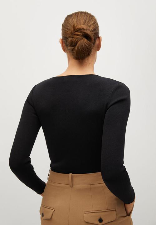 MANGO - Sweater triangle - black