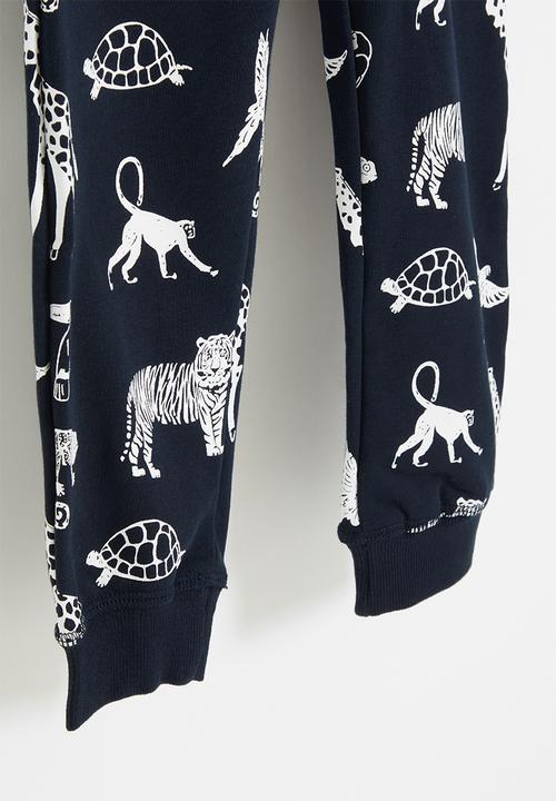 Pop Candy - Boys printed sweatpants - navy
