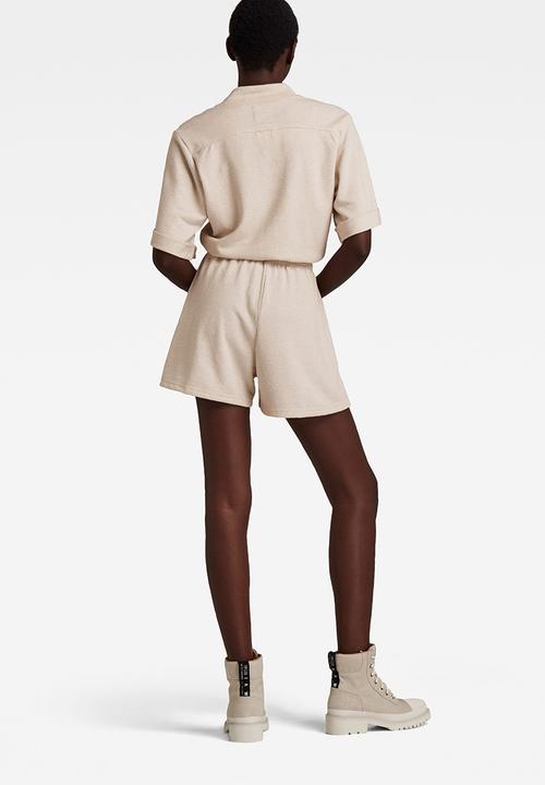 G-STAR - Contrast zipper blouse playsuit - ecru