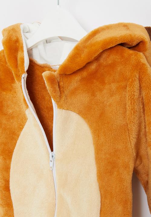 Pop Candy - Baby boys lion onesie - brown