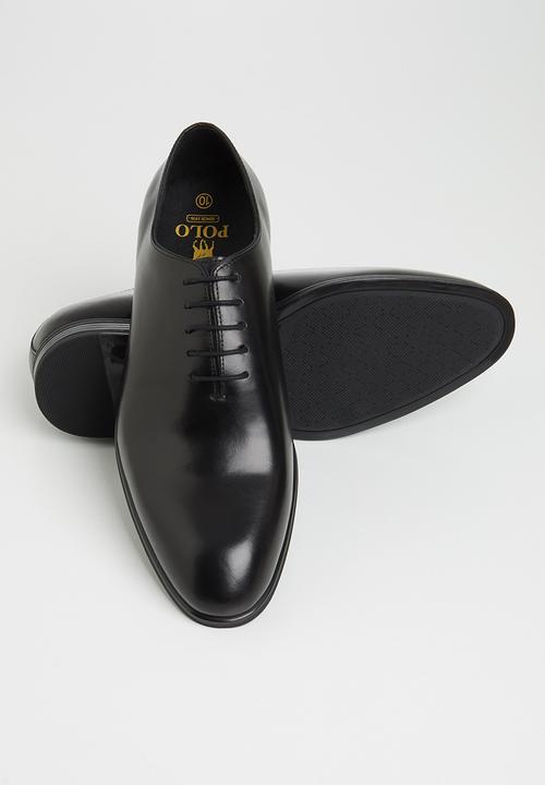 POLO - Austin leather plain vamp formal lace up - black