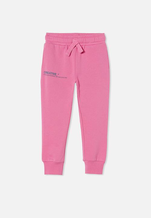Cotton On - Marlo trackpant - pink gerbera/ creative
