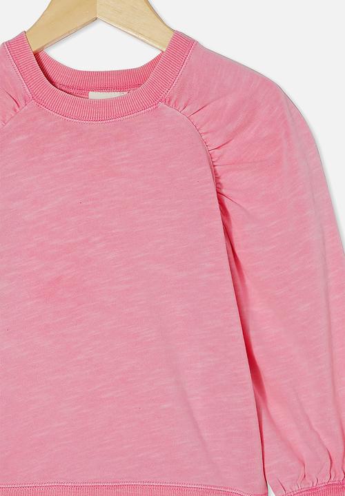 Cotton On - Priscilla puff sleeve top - pink gerbera