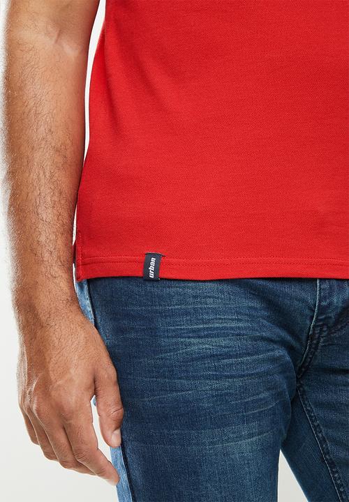 urban° - Mens urban small logo golfer - red