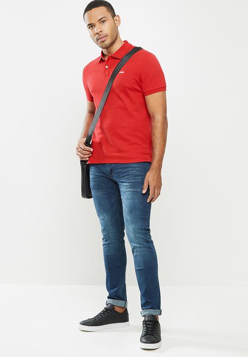 urban° - Mens urban small logo golfer - red