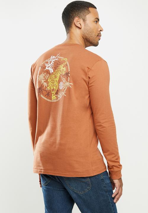 Element - Tiger palm long sleeve tee - orange