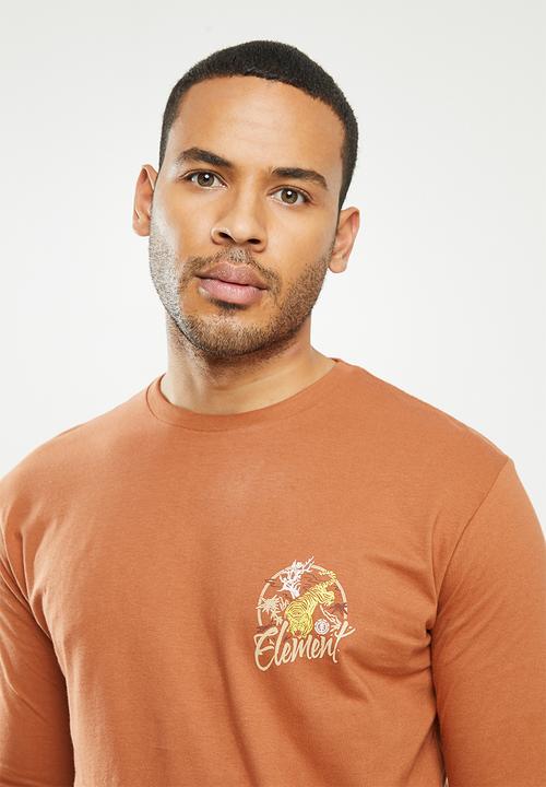 Element - Tiger palm long sleeve tee - orange