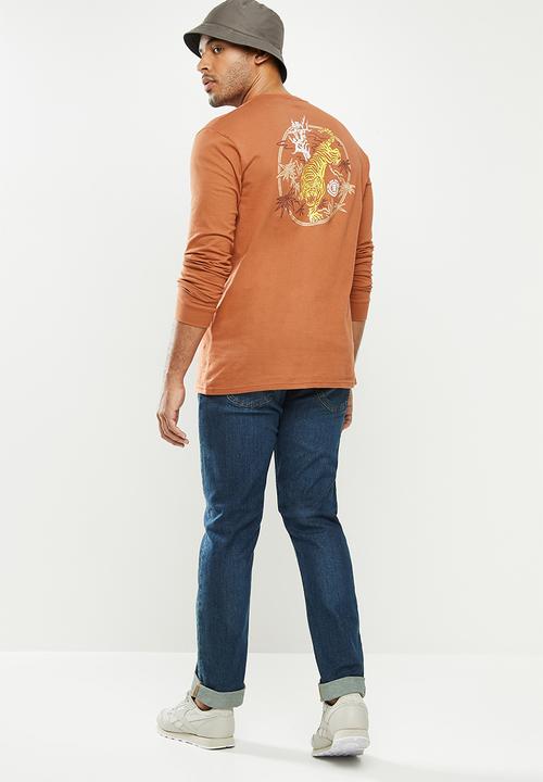 Element - Tiger palm long sleeve tee - orange
