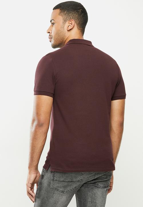 urban° - Mens urban small logo golfer - burgundy