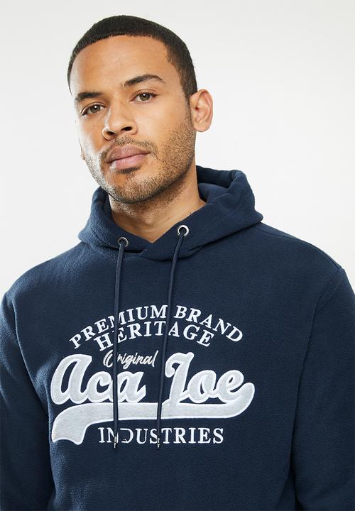 Aca Joe - Aca Joe polar fleece hoodie - navy