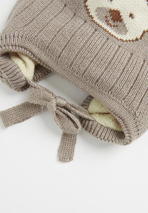 Pop Candy - Tie up beanie - brown