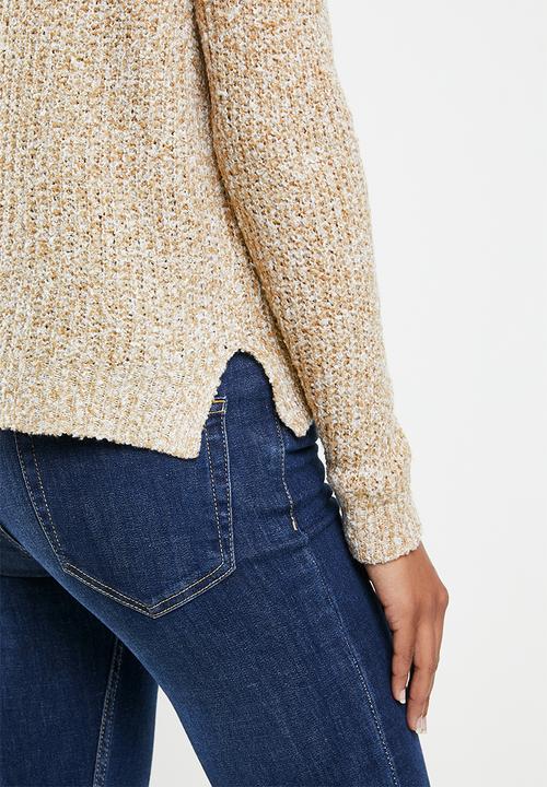 Vero Moda - Tracy long sleeve o-neck raglan knit - beige 