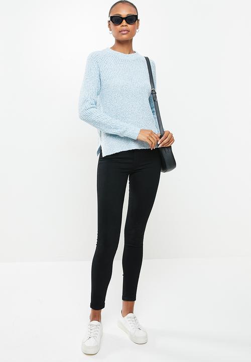 Vero Moda - Tracy long sleeve o-neck raglan knit - blue