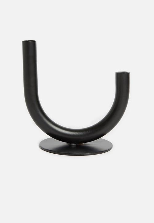 Sixth Floor - U-shaped candle holder - black