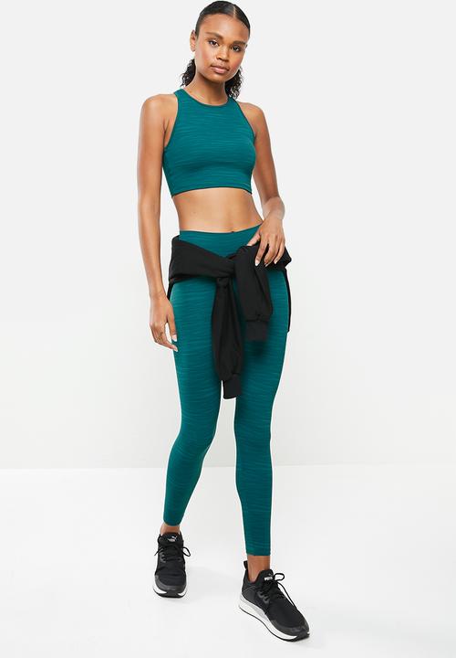 Fitgymwear - Space-dye preto crop - green