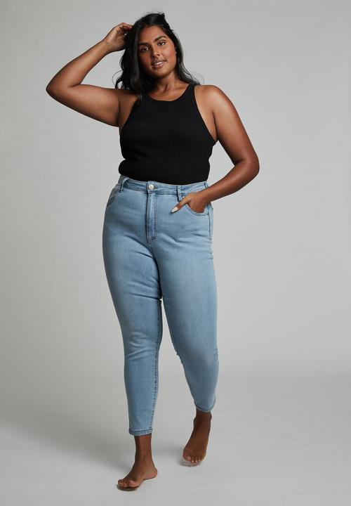 Cotton On - Curve adriana high skinny jean - ocean blue