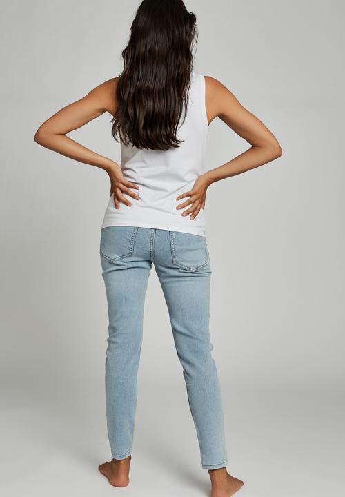 Cotton On - Maternity super stretch jean over belly - bora blue