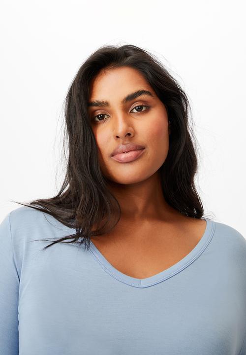 Cotton On - Curve karly long sleeve top - dusk blue