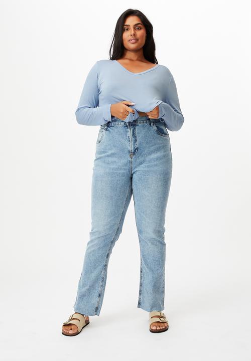 Cotton On - Curve karly long sleeve top - dusk blue