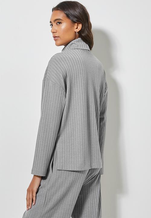 Superbalist - Roll neck soft touch top - grey