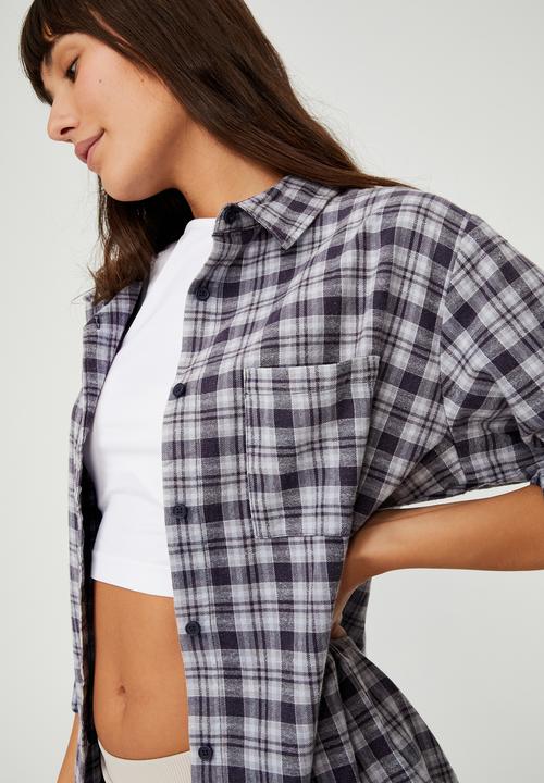 Cotton On - Boyfriend shirt - norway check medieval blue