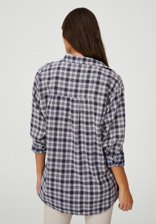 Cotton On - Boyfriend shirt - norway check medieval blue