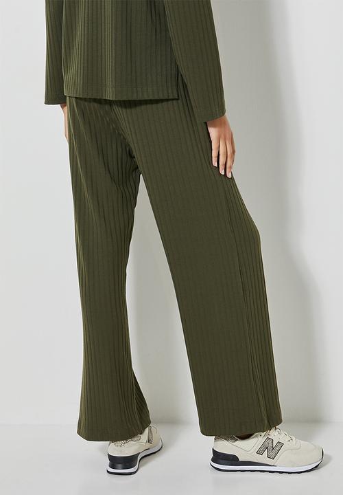 Superbalist - Knit rib wide leg - khaki