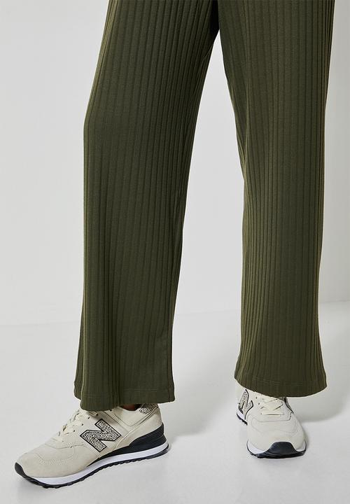 Superbalist - Knit rib wide leg - khaki