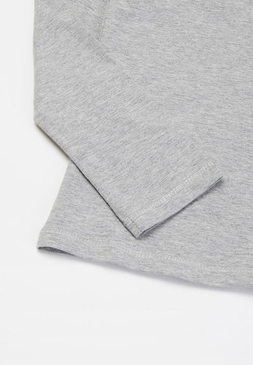 GUESS - Guess long sleeve stripe crew tee - grey