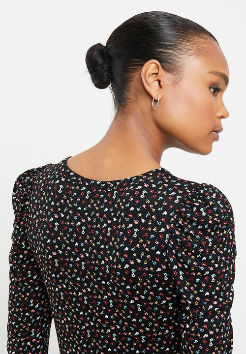 Jacqueline de Yong - Hailey dot 2/4 o-neck top - black 