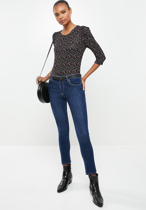 Jacqueline de Yong - Hailey dot 2/4 o-neck top - black 