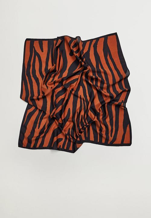 Violeta by Mango - Tiger neck scarf - black