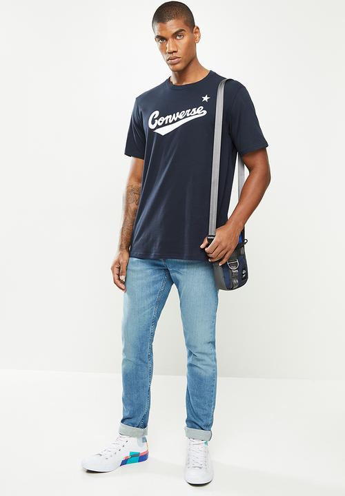 Converse - Script wordmark tee - navy 