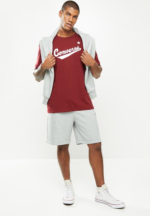 Converse - Scripted logo boost tee - dark red 