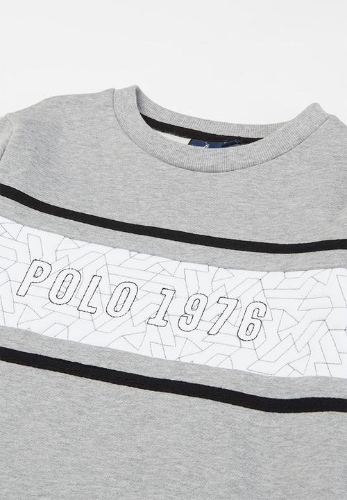 POLO - Boys jackson quilted artwork sweater - grey