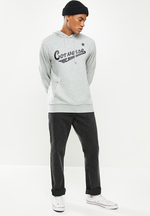 Converse - Converse script french terry pullover hoodie - grey 