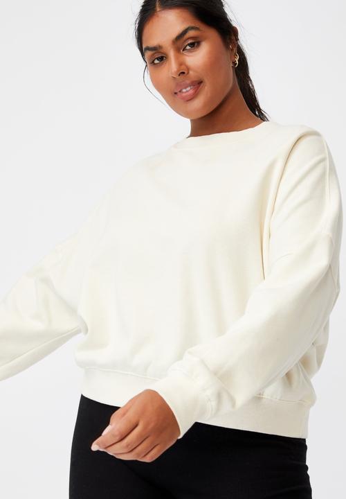 Cotton On - Curve classic crew neck pullover - buttercream