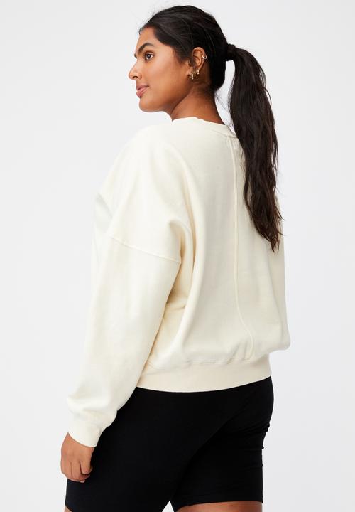 Cotton On - Curve classic crew neck pullover - buttercream